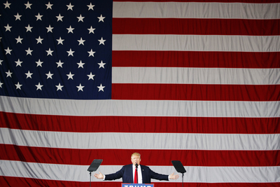 Republican presidential candidate Donald Trump speaks during a campaign rally, Monday, Oct. 24, 2016, in St. Augustine, Fla. (AP Photo/ Evan Vucci)