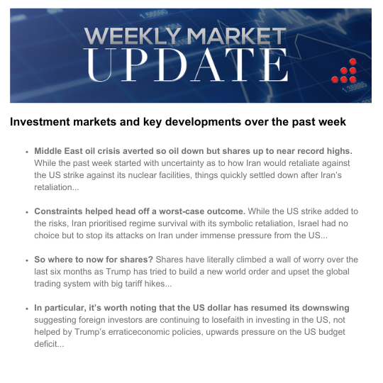 Weekly Market Update - 27th June 2025
